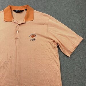 Ralph Lauren Polo Golf Orange Striped Kiawah Ocean Course Shirt Men's Medium